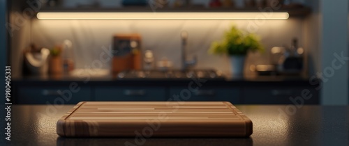 Wooden cutting board on kit...