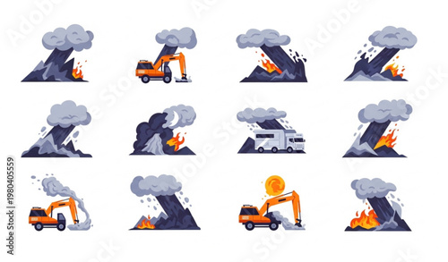 set of vector illustration of a set of different professions