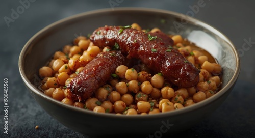 Bowl of rich smoked sausage...