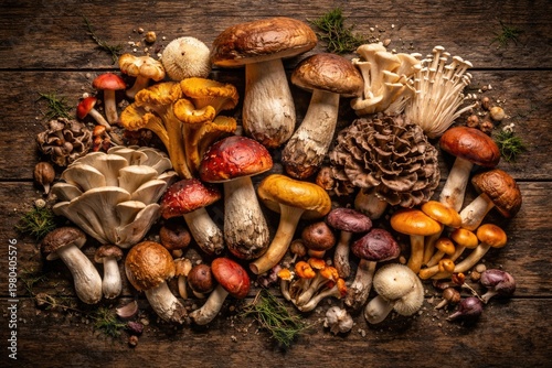 Various mushroom species ar...