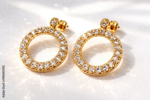 Gold Circular Earrings with...