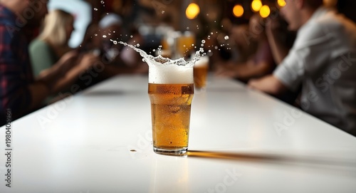 Overflowing beer glass rele...
