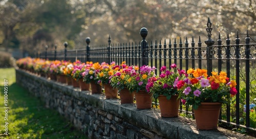 Springtime floral pots deco...