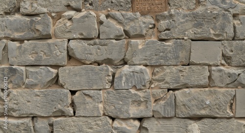 Traditional stone block wit...