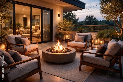 Modern home terrace featuri...