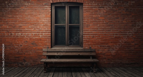 Timeless wooden bench near ...