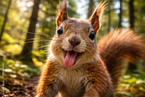 playful squirrel making fun...