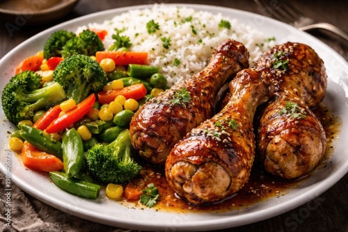 Marinated baked chicken dru...