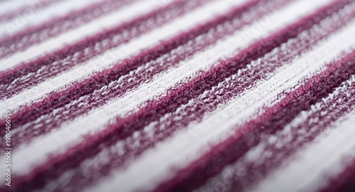 Tight close-up view emphasizing striped fabric thread details