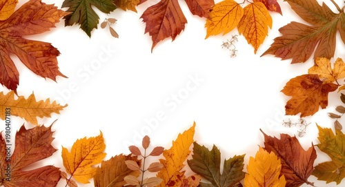 Flat lay of autumn foliage ...
