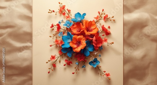 Vibrant orange blue and red...