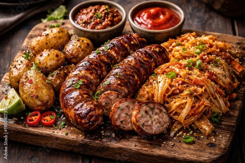 Korean style sausage with p...