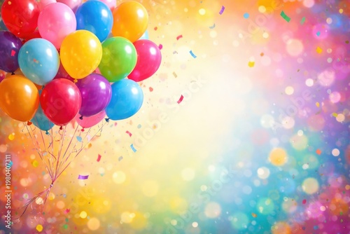 Colorful balloons floating ...