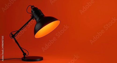 Black metal lamp with bold ...