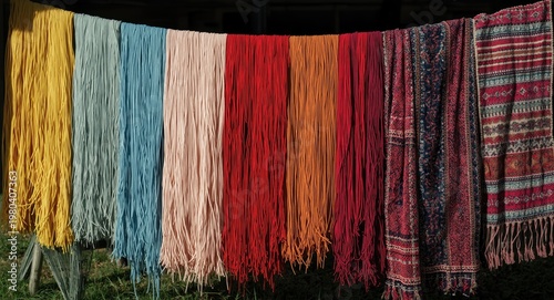 Outdoor drying of alpaca ya...