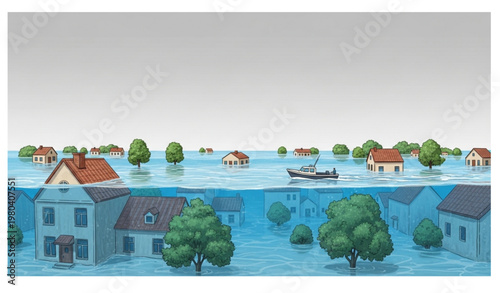 Natural disasters extreme weather calamities cartoon vector set