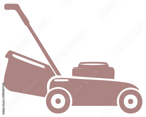 Simple lawn mower icon for lawn care and gardening concepts.