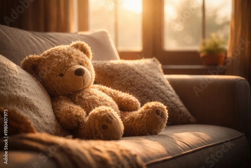 A teddy bear resting peacef...