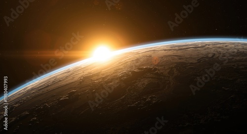 Solar rise over an alien pl...