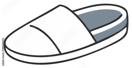 Comfortable House Slipper Illustration White and Gray Footwear for Relaxation