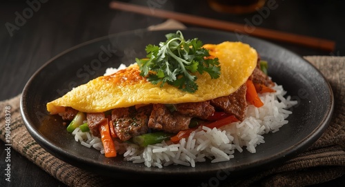 Savory pork and fresh veget...