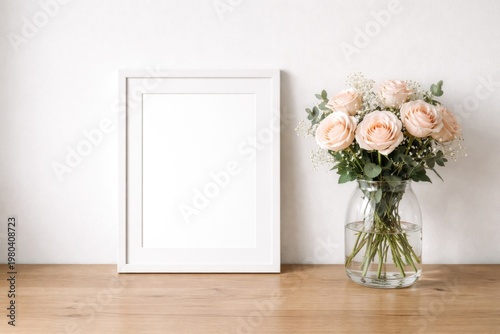 White picture frame mockup ...