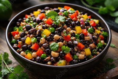 Colorful black bean and bla...