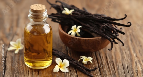 Vanilla extract bottle and ...