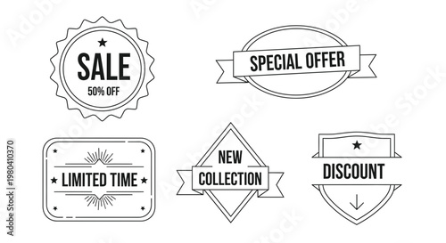 Graphic design elements sale badges special offers and limited time promotions
