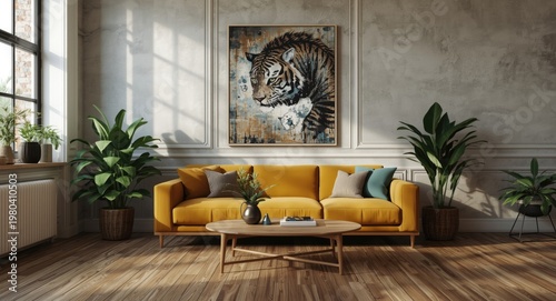 Stylish home lounge with wo...