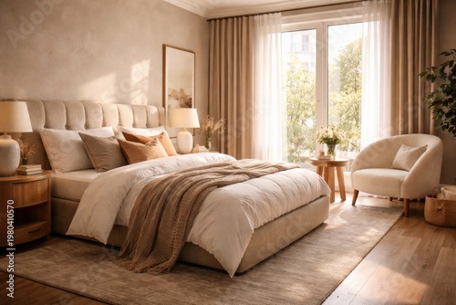 Cozy bedroom interior with ...