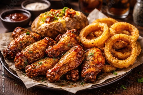 Crispy chicken wings with g...