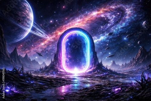 Alien Exoplanet with Glowin...