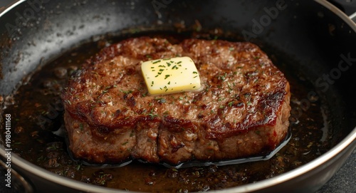 Tender T bone steak pan sea...