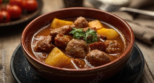 Robust meat and potato stew...