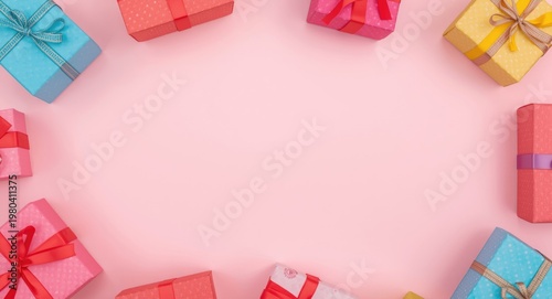 Top perspective of colorful...