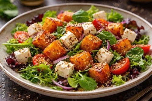 Colorful salad with roasted...