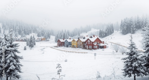 Snowy landscape hosting col...