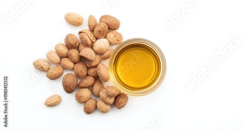 Macadamia nuts placed besid...