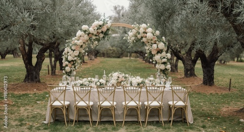 Wedding dinner setup with e...