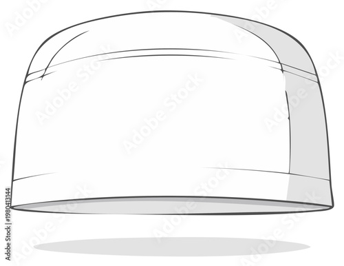 Toque Illustration: Cook Chef Baker Hat Symbol in Clean White Isolated Render with Shadow