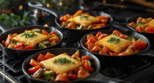 Assorted cooked vegetables ...