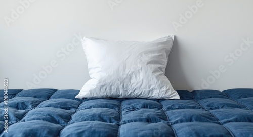 white pillow placed center ...