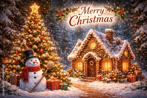 Festive Christmas card with...