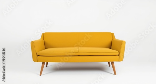 Yellow retro style settee w...