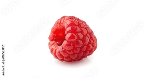 isolated juicy raspberry shown on an even white background