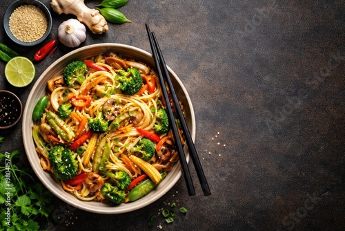 Top view of vegetable stir ...