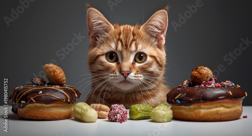 Curious feline torn between...
