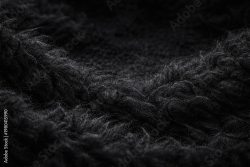 Deep black wool texture bac...
