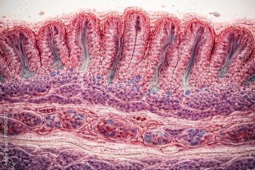 Microscopic view of stomach...